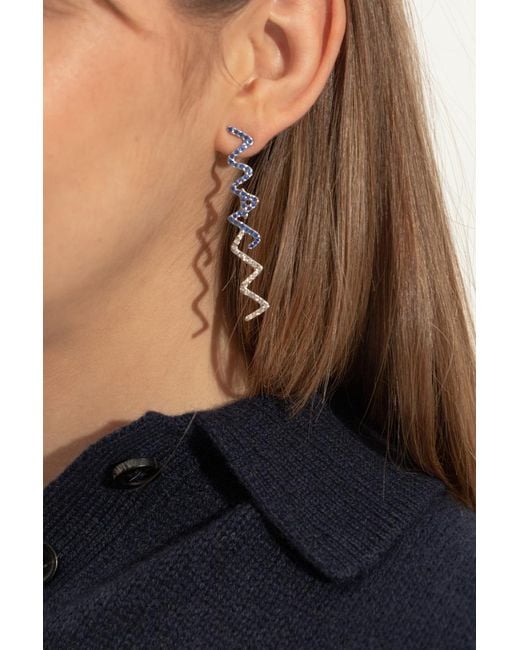 Marni White Symbol Embellished Logo Plaque Earrings