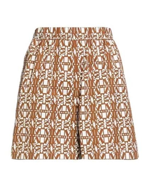 Max Mara Natural Printed Bermuda Shorts