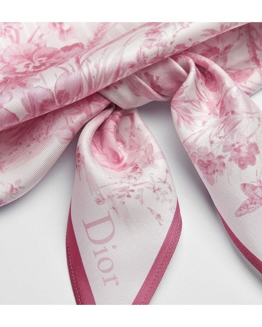 Dior Pink Iviera Toile De Jouy Floral Garden Silk Top