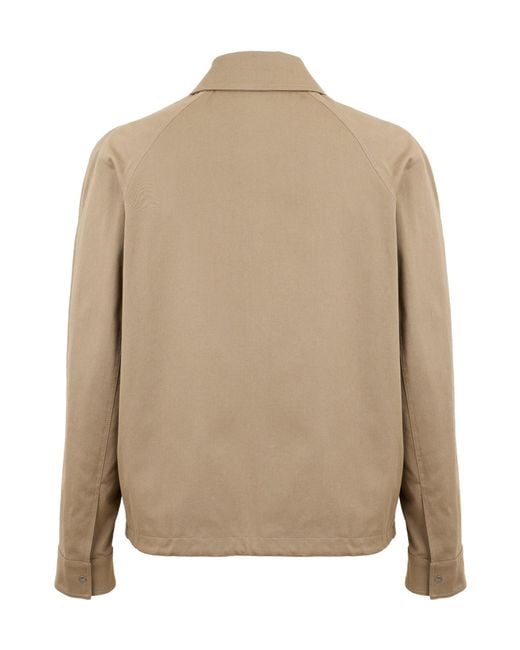 Fendi Natural Collared Zip-Up Jacket for men