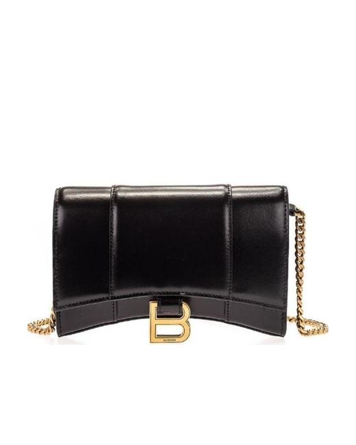 Balenciaga Black Hourglass Mini Chain Wallet