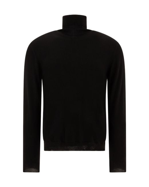 Zanone Black Flexwool Rollneck Sweater for men
