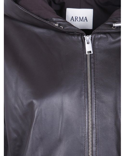 Arma Black 'Guisy' Lamb Easy Jacket