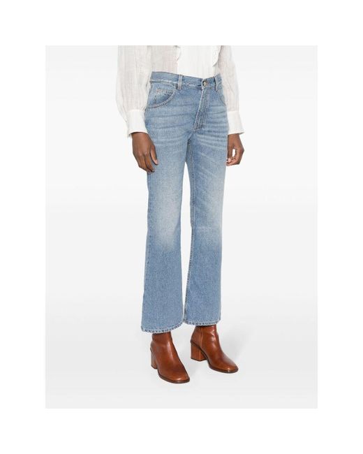 Chloé Blue Chloé Cropped Bootcut Jeans