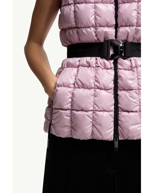 Moncler Pink Emilion Square-Quilted Down Gilet