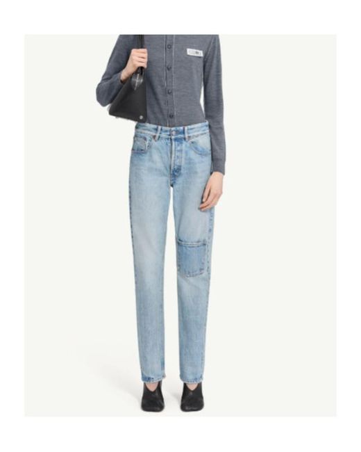 MM6 by Maison Margiela Blue Straight-Leg Jeans