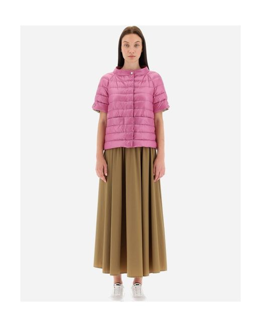 Herno Pink Padded Quilted Shirt Jacket