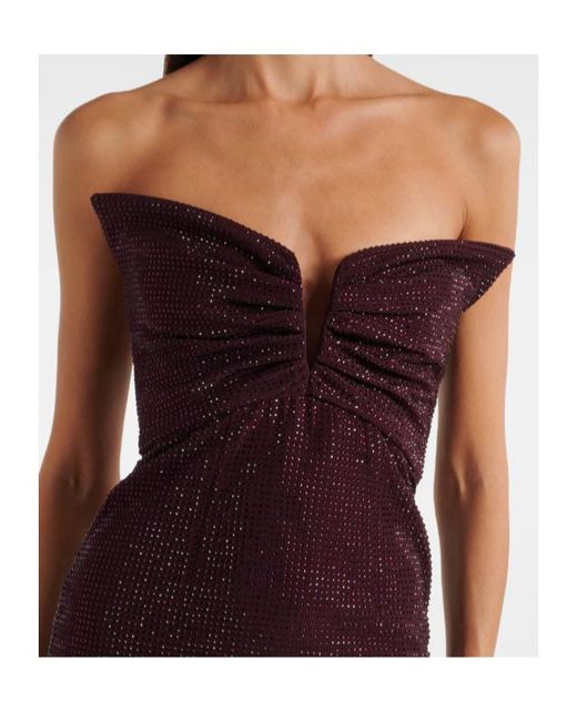 Roland Mouret Purple Crystal-Embellished Gown