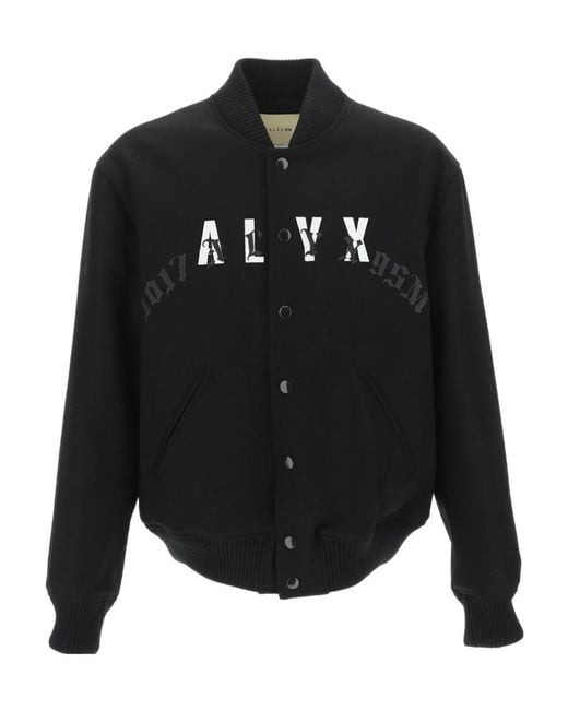 1017 ALYX 9SM Black 1017 9Sm Logo Printed Varsity Jacket for men