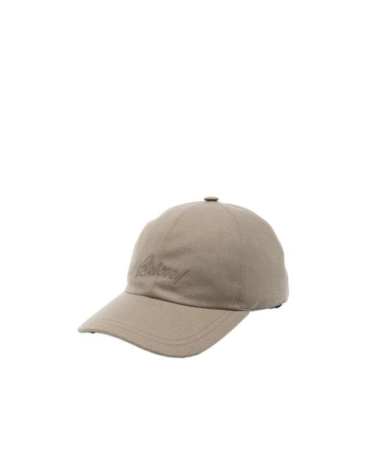 Brioni Gray Curved-Brim Hat for men