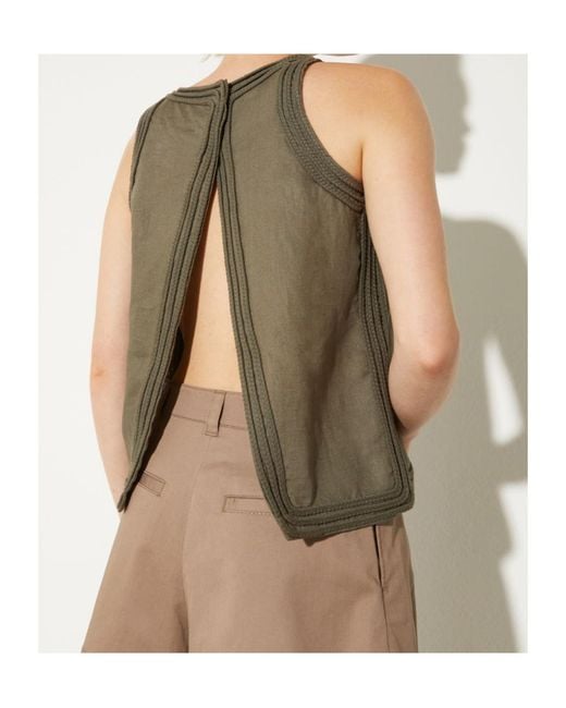 MAX&Co. Green Passementerie Linen Top