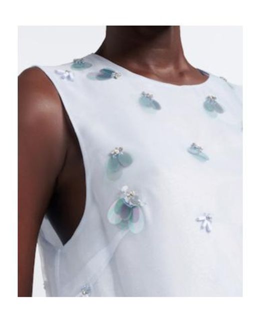 Jonathan Simkhai Blue Celia Embellished Top