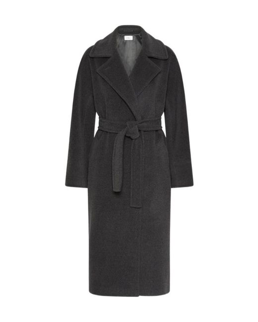 Marella Black Double-Breasted Beaver Cloth Coat