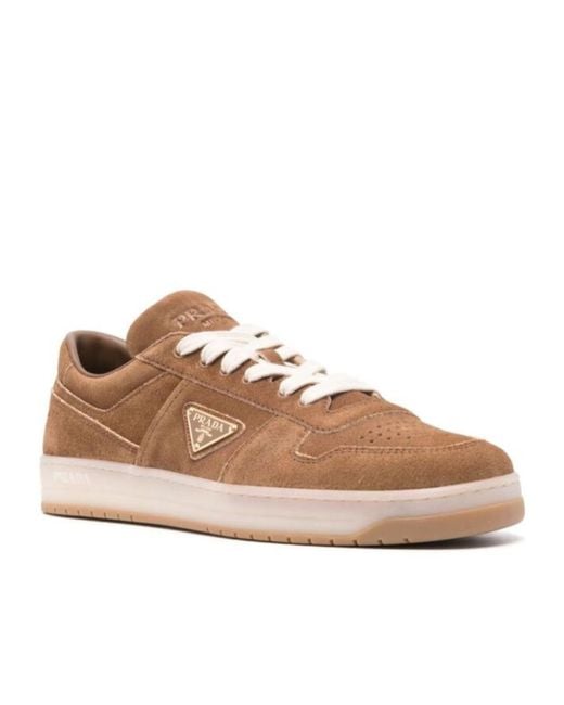 Prada Brown Downtown Sneakers for men