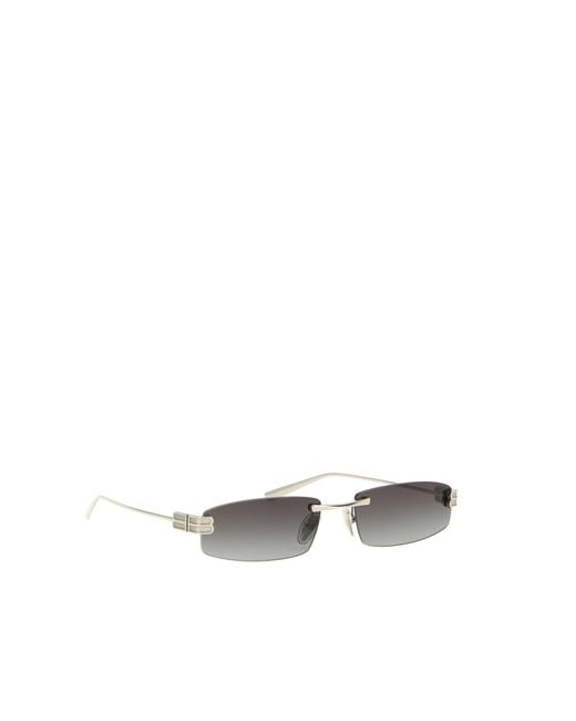 Balenciaga White Eyewear Rectangle Frame Sunglasses