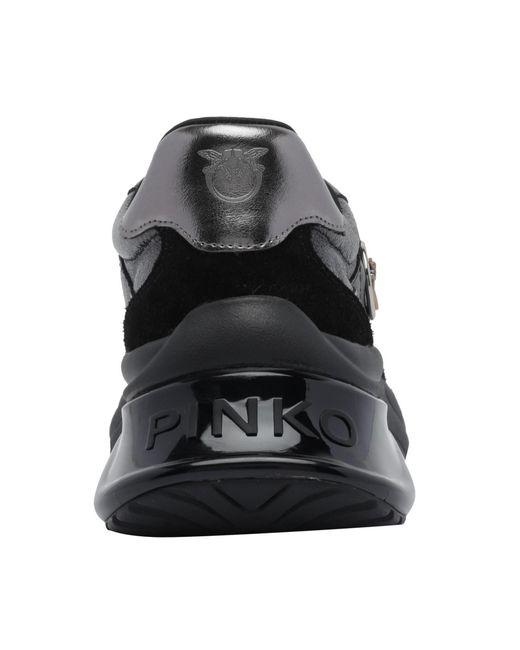 Pinko Black Lace-Up Sneakers