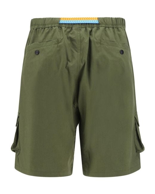 Marcelo Burlon Green County Of Milan Logo Embroidered Cargo Shorts for men