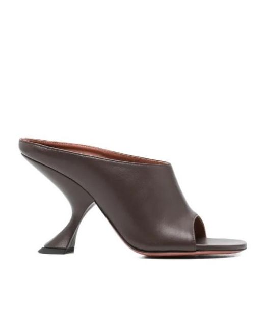 AMINA MUADDI Brown Open-Toe Mules