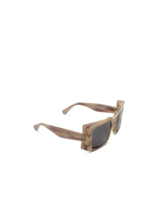Max Mara Gray Square Frame Sunglasses