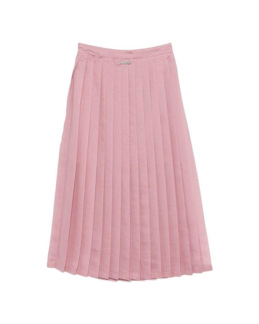 Iceberg Pink Pleated Midi Skirt