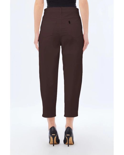 Liu Jo Brown Rear Logo Detail Button Balloon Trousers
