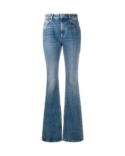 The Attico Blue High-Waisted Bootcut Jeans