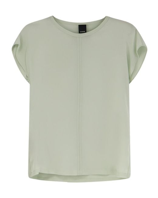Pinko Green Short-Sleeved Crewneck Top