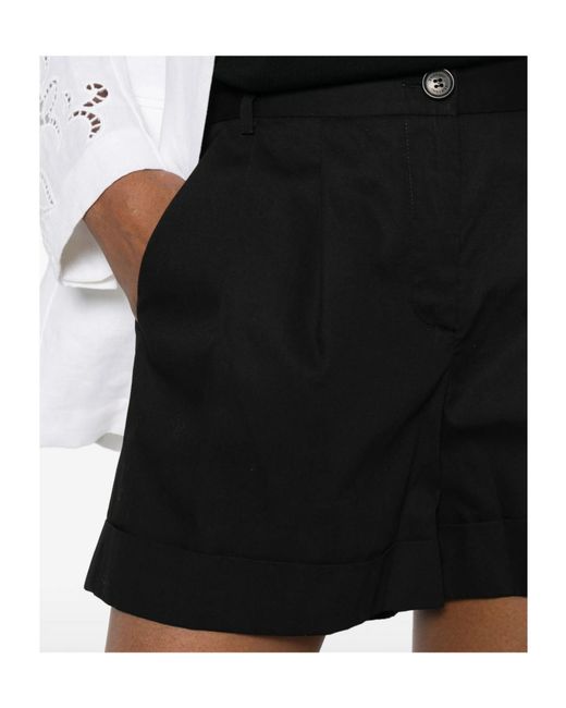 ERMANNO FIRENZE Black Pleated Tailored Shorts