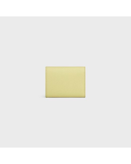 Céline Yellow Fine Wallet Triomphe Stamp