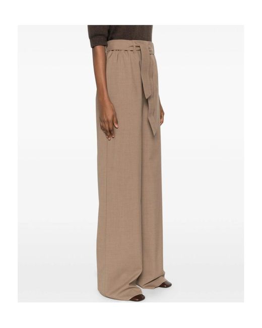 Max Mara Natural Wide-Leg Casual Pants
