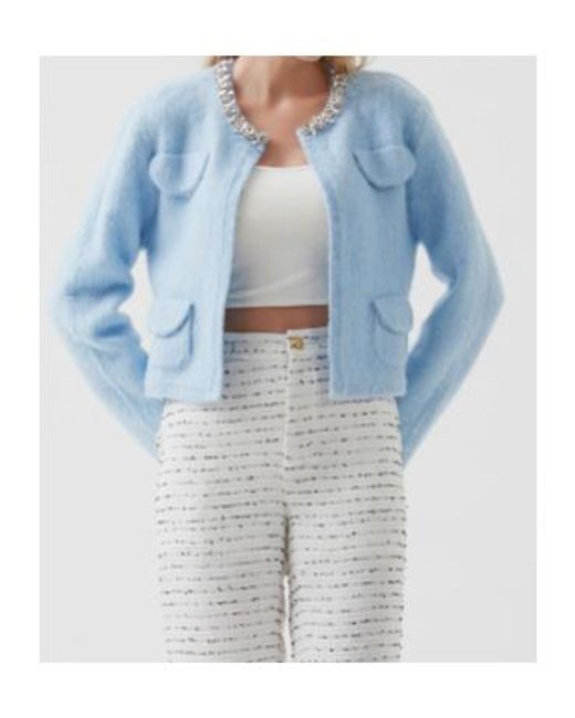 Marissa Chiara Blue Long-Sleeved Crew Neck Jacket