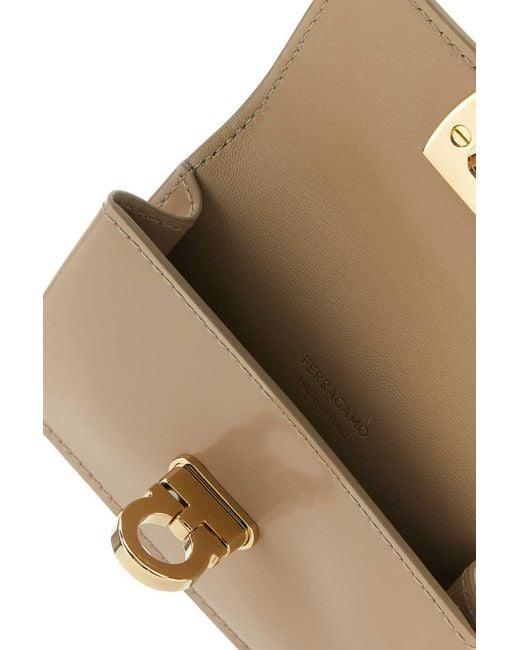 Ferragamo Natural Gancini-Detail Calf-Leather Wallet