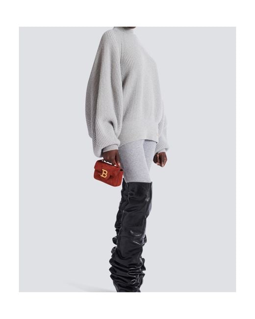 Balmain Red Suede B-Buzz 17 Mini Bag