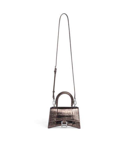 Balenciaga Black Croc-Embossed Xs Tote Bag