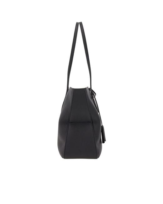 Ferragamo Black Ferragamo Logo Stamp Tote Bag