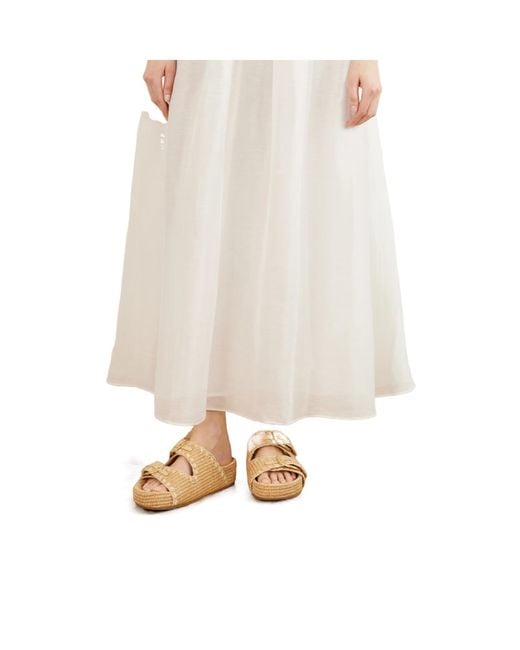 Loeffler Randall Natural Rattan Wide-Strap Slippers