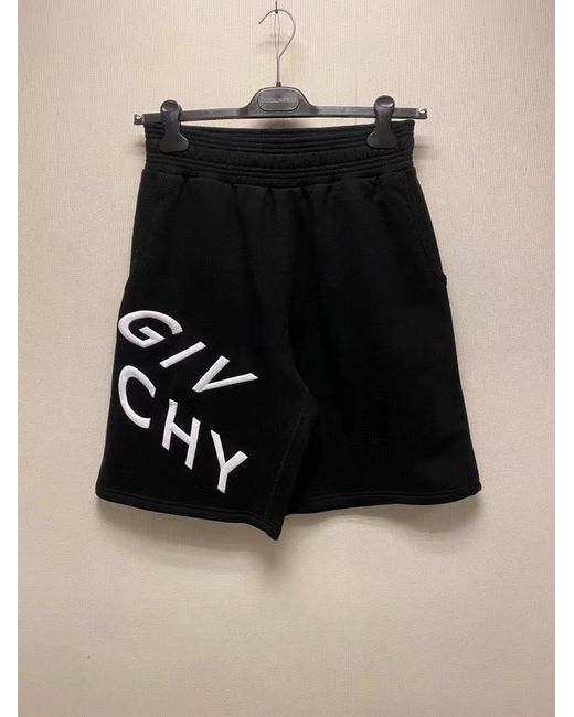 Givenchy Black Refracted Logo Cotton Shorts for men