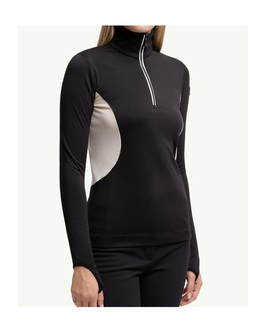 Moncler Black Grenoble Polartec Half-Zip Turtleneck Sweatshirt