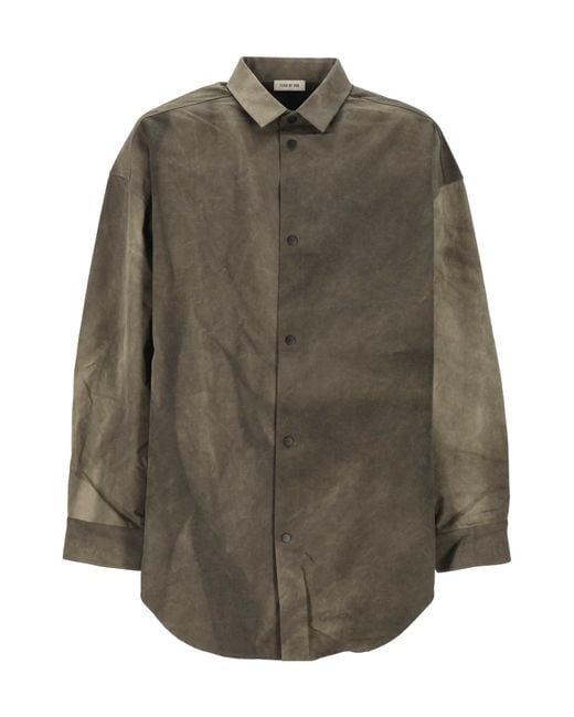 Fear Of God Gray Tie-Dye Cotton Shirt for men