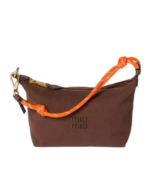 Miu Miu Brown Gabardine Clutch
