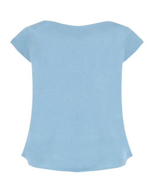 Herno Blue Boat Neck Resort Blouse
