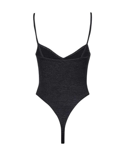 DSquared² Black Textured Logo-Embroidered Swimsuit