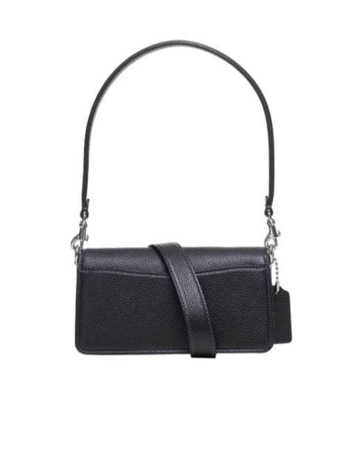 COACH Black Tabby 20 Logo Plaque Shoulder Bag