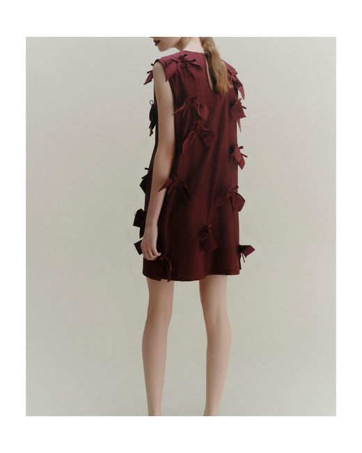 Marella Purple Bow-Detail Sleeveless Dress
