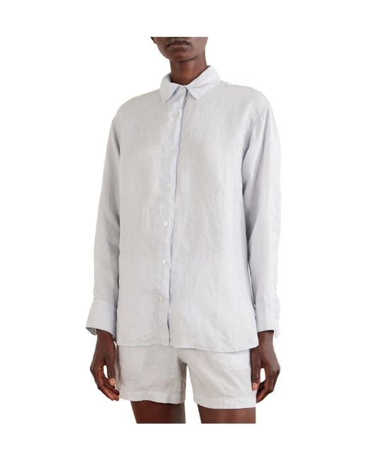 James Perse White Linen-Canvas Shirt