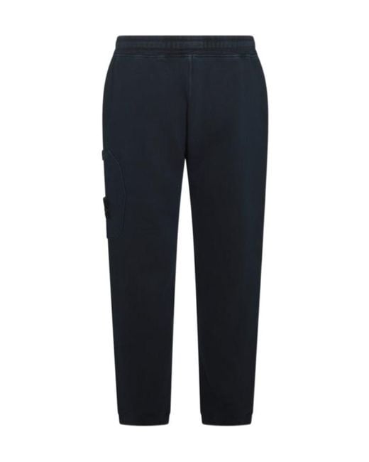 Stone Island Blue Compass-Patch Drawstring Track Pants for men