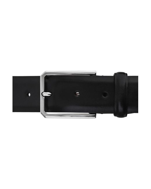 Santoni White Buckle Leather Belt for men