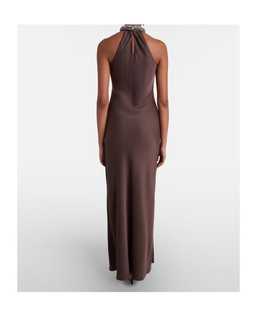 Jonathan Simkhai Purple Embellished Satin Gown