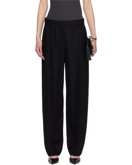 Totême Black Totême Pleated Wide-Leg Pants