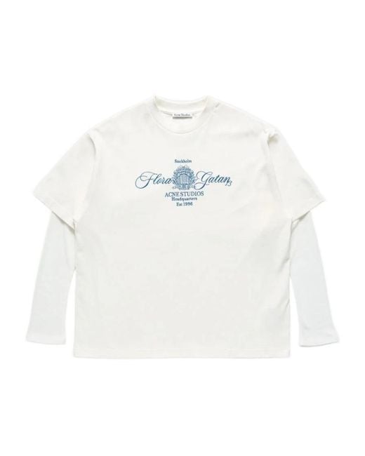 Acne White Embroidered T-Shirt